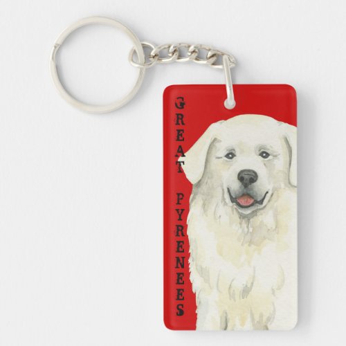 Great Pyrenees Color Block Keychain