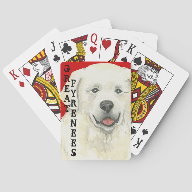 Great Pyrenees Color Block Playing Cards (Back)