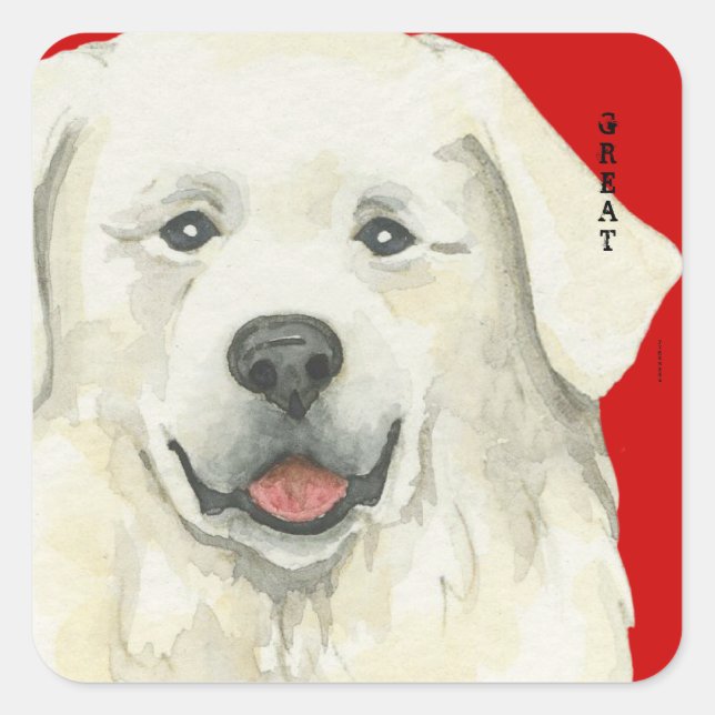 Great Pyrenees Color Block Square Sticker (Front)