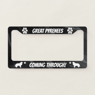 Great Pyrenees Coming Through License Plate Frame