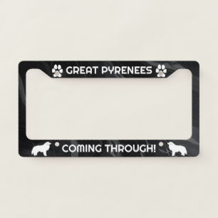 Great Pyrenees Coming Through License Plate Frame