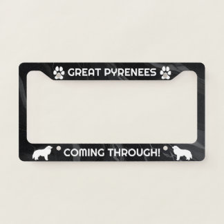 Great Pyrenees Coming Through License Plate Frame