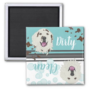 Great Pyrenees Dirty/Clean Dishwasher  Magnet