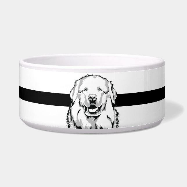 Great Pyrenees Dog Abstract Art Design Bowl (Front)