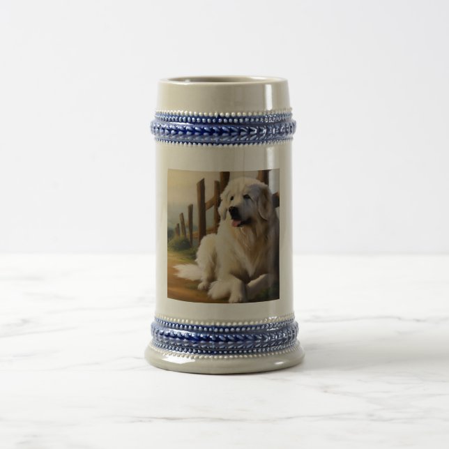 Great Pyrenees Dog Beer Stein (Center)