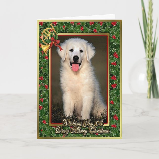 Great Pyrenees Dog Blank Christmas Card (Front)