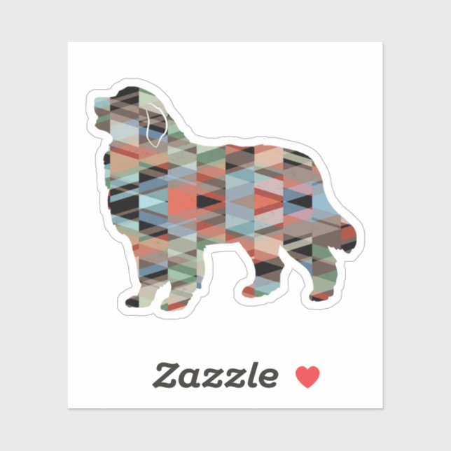 Great Pyrenees Dog Breed Geo Silhouette Plaid Sticker (Sheet)