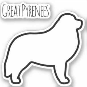 Great Pyrenees Dog Breed Silhouette Vinyl Sticker