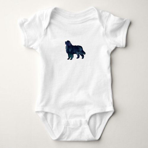 Great Pyrenees Dog Breed Silhouette Watercolor Baby Bodysuit