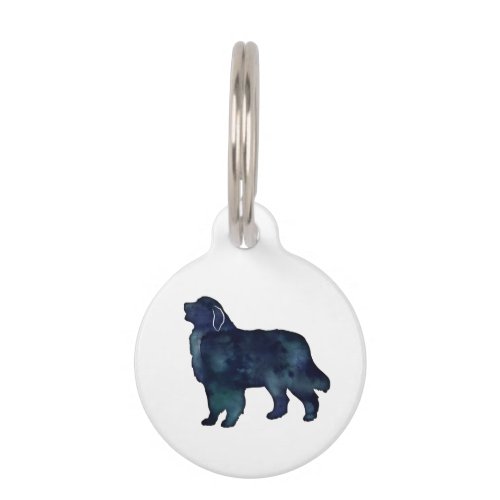 Great Pyrenees Dog Breed Silhouette Watercolor Pet ID Tag