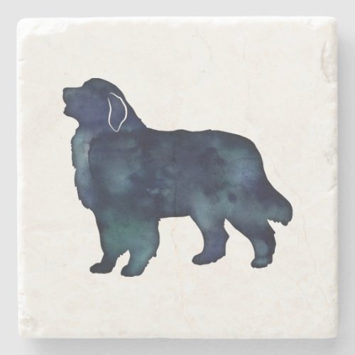 Great Pyrenees Dog Breed Silhouette Watercolor Stone Coaster