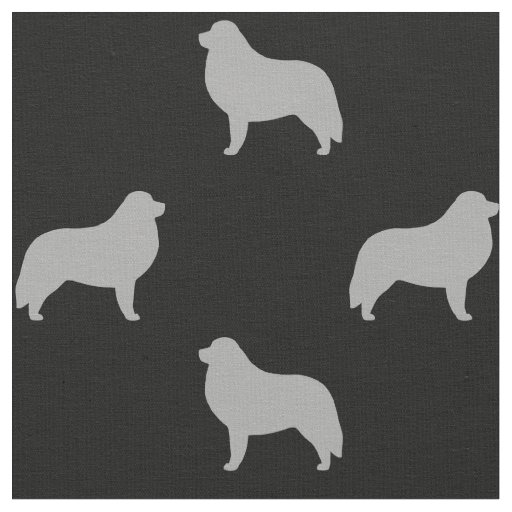 Great Pyrenees Dog Breed Silhouettes Pattern Fabric