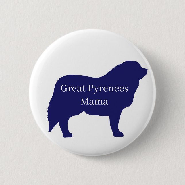 Great Pyrenees dog button (Front)