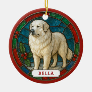 Great Pyrenees Dog Ceramic Circle Ornament