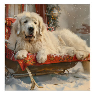 Great Pyrenees Dog Christmas Festive Acrylic Print