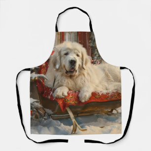 Great Pyrenees Dog Christmas Festive Apron