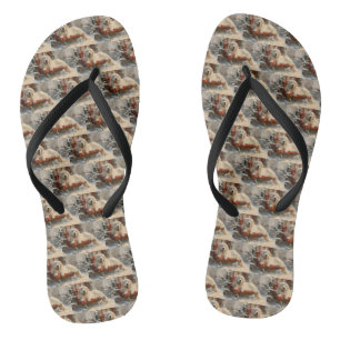 Great Pyrenees Dog Christmas Festive Flip Flops