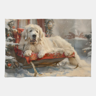 Great Pyrenees Dog Christmas Festive Kitchen Towel