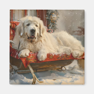 Great Pyrenees Dog Christmas Festive Magnet