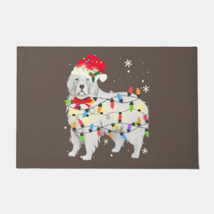Great Pyrenees Dog Christmas Light Xmas Mom Dad Doormat