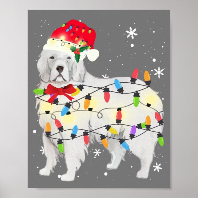 Great Pyrenees Dog Christmas Light Xmas Mom Dad Poster (Front)