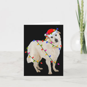 Great Pyrenees Dog Christmas Lights Santa Pet Dog Card