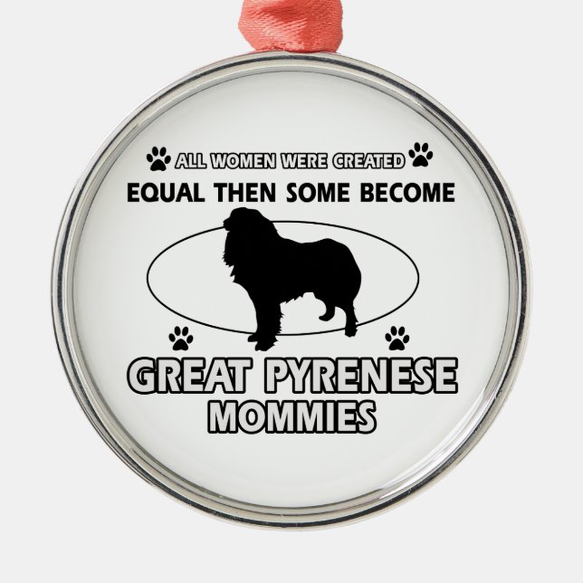 Great Pyrenees Dog Designs Metal Ornament (Front)