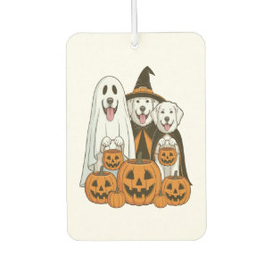 Great Pyrenees Dog Ghost Witch Halloween Matching Air Freshener