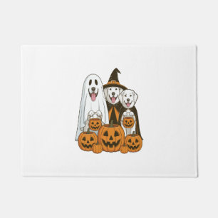Great Pyrenees Dog Ghost Witch Halloween Matching Doormat
