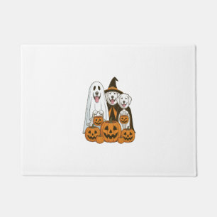 Great Pyrenees Dog Ghost Witch Halloween Matching Doormat
