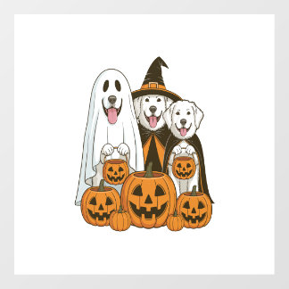 Great Pyrenees Dog Ghost Witch Halloween Matching Floor Decals