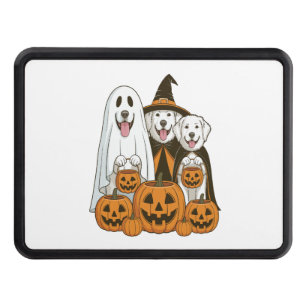 Great Pyrenees Dog Ghost Witch Halloween Matching Hitch Cover