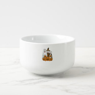 Great Pyrenees Dog Ghost Witch Halloween Matching Soup Mug