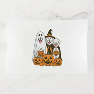 Great Pyrenees Dog Ghost Witch Halloween Matching Trinket Tray