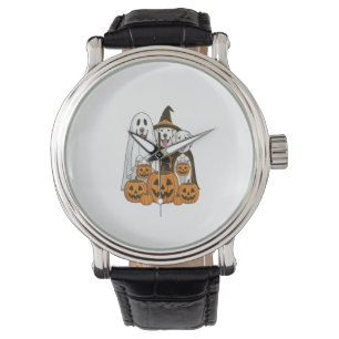 Great Pyrenees Dog Ghost Witch Halloween Matching Watch