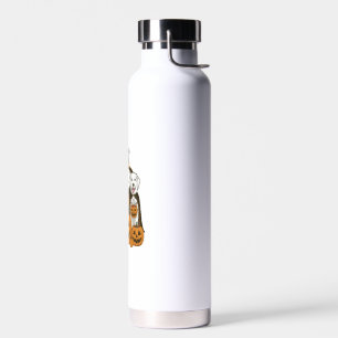Great Pyrenees Dog Ghost Witch Halloween Matching  Water Bottle