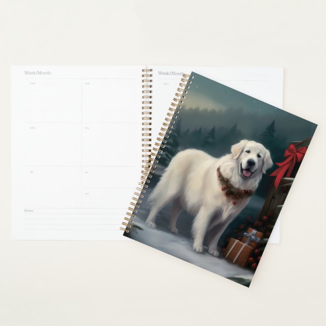 Great Pyrenees Dog in Snow Christmas Planner (Display)