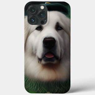 Great Pyrenees Dog in St. Patrick's Day Dress iPhone 13 Pro Max Case