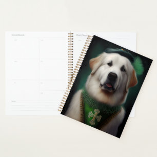 Great Pyrenees Dog in St. Patrick's Day Dress Planner