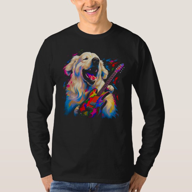 Great Pyrenees Dog Musician T-Shirt (Front)