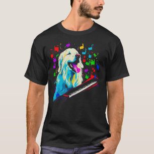 Great Pyrenees Dog Pianist T-Shirt
