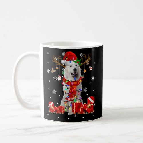 Great Pyrenees Dog Reindeer Light Dog Coffee Mug