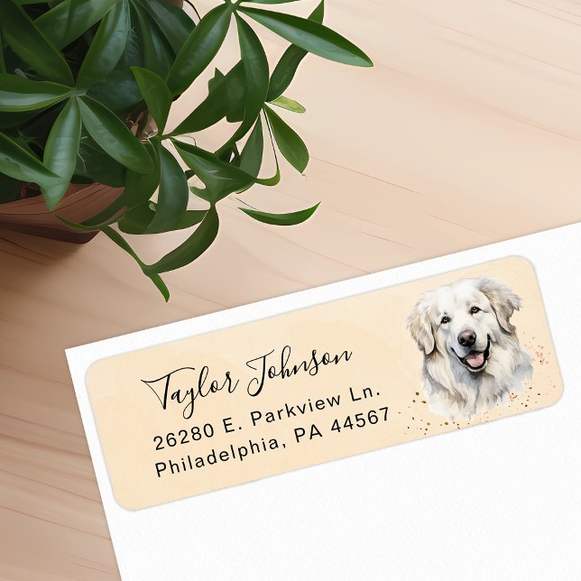 Great Pyrenees Dog Return Address Label (Creator Uploaded)