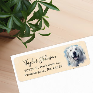 Great Pyrenees Dog Return Address Label