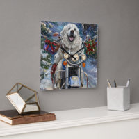 Great Pyrenees Dog Riding Motorcycle Christmas