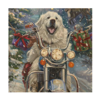 Great Pyrenees Dog Riding Motorcycle Christmas