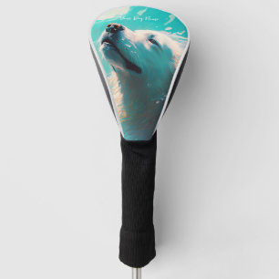 Great Pyrenees dog swimming in water 001 Golf Head Cover