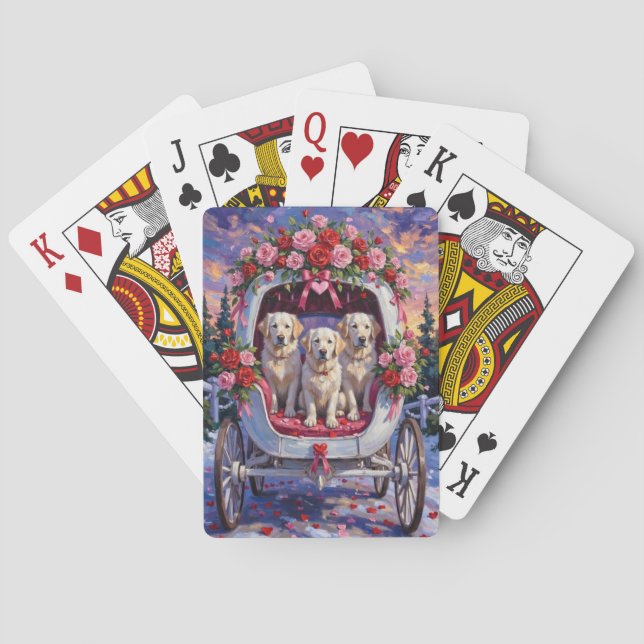 Great Pyrenees Dog Valentine's Day  Poker Cards (Back)