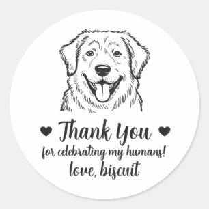 Great Pyrenees Dog Wedding Favor Stickers