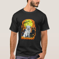 Great Pyrenees Dog With Pumpkins Funny Scary Hallo